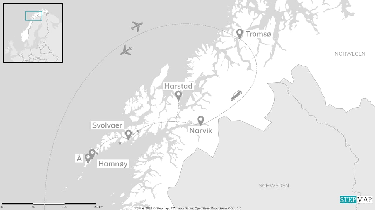 Abenteuerwelt Lofoten: Roadtrip zu roten Stelzenhäuschen