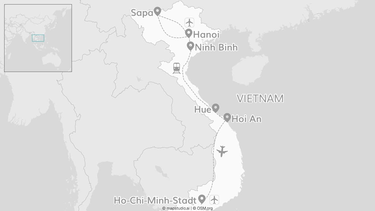 2 for 1 Vietnam: Von Nord bis Süd mit Sapa & Ninh Bình
